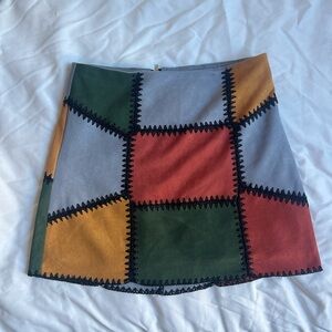 Gianni Bini Patchwork Mini Skirt